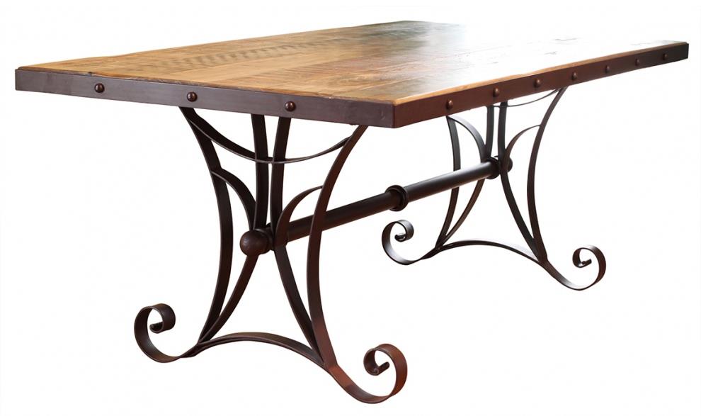 International Furniture Direct 900 Antique IFD962TABLEMC Trestle